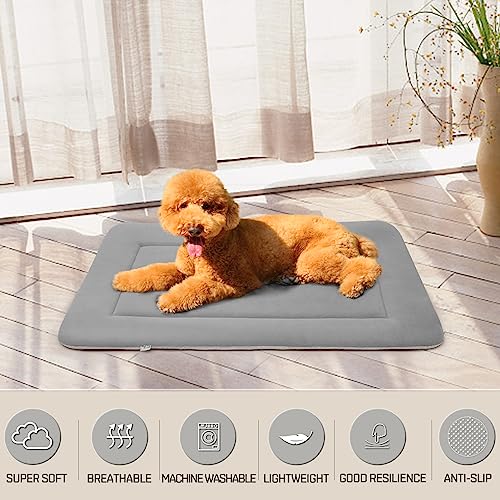 Soft Large Bed Crate Pad Mat (42.0"L x 28.0"W x 1.2"Th / Gray)