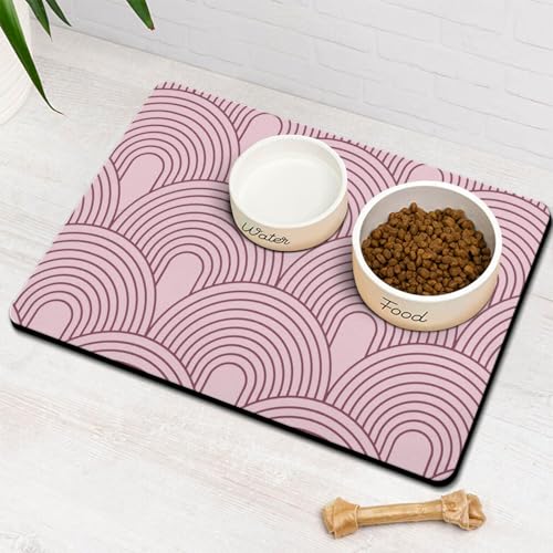 Dog Food Mats for Floors Absorbent (S(12"×20") / 01-Pink)