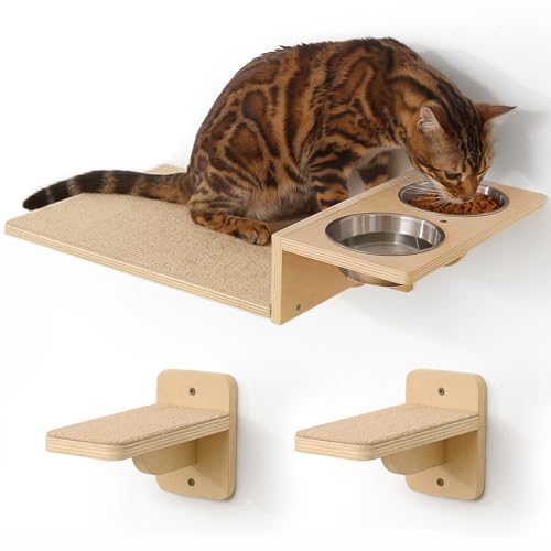 Cat Wall Shelves (Light Wood Color)