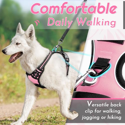 Dog Harness for Large Dogs (Large / Pink)