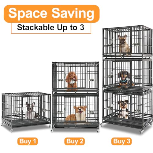 36 inch Stackable Heavy Duty Dog Crate (36.0"L x 22.5"W x 29.5"H)