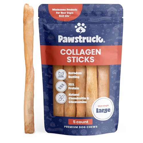 12 Inch Beef Collagen Sticks Chews for Medium & Large Dogs 5 Pack (2.5 Ounce (Pack of 5))