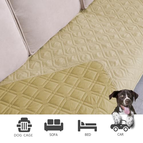 Waterproof Dog Bed Blankets Cover for Bed Couch Sofa Reversible (30x80 Inch (Pack of 1) / Beige+taupe)