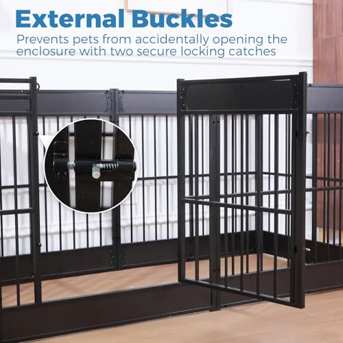 Large Furniture Style Dog Playpen (Black / 12 Panels (27.5" High))