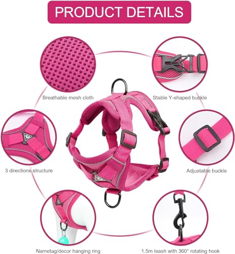 Cat Harness and Leash Set (Pink / L)