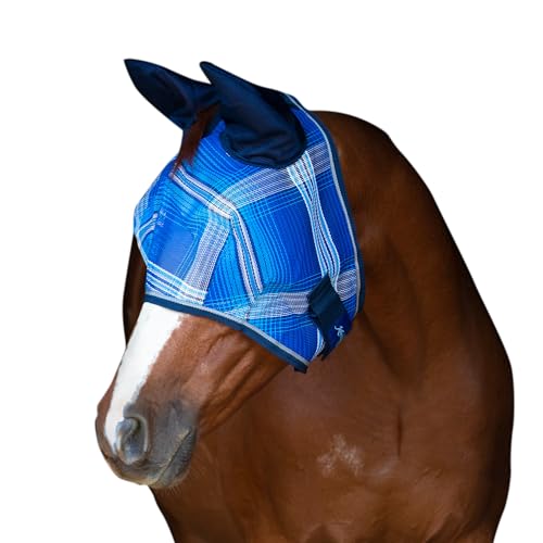 Horse Fly MASK with Web Trim and MESH Ears (XL (Large Horse) / 181 - Kentucky Blue)