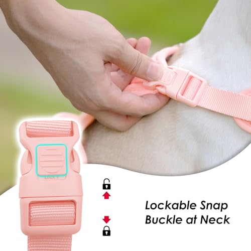 No Pull Dog Harness for Large Sized Dogs Puppy Vest No Choke (Light Pink / L(Neck:20.9-31.5", Chest:24.8-37.4"))