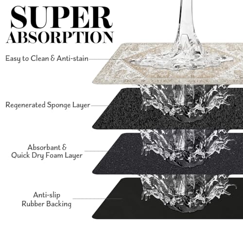 Dog Food Mats for Floors (Beige / S(12"×20"))