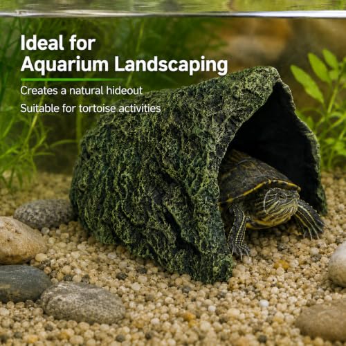 Oversize Resin Rock Hideout Cave for Reptile and Amphibians.Ideal for Tortoise