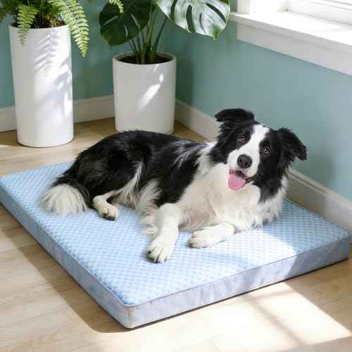 Cooling Dog Bed for Large Dogs (Blue / Large-35"x 22" x 3")
