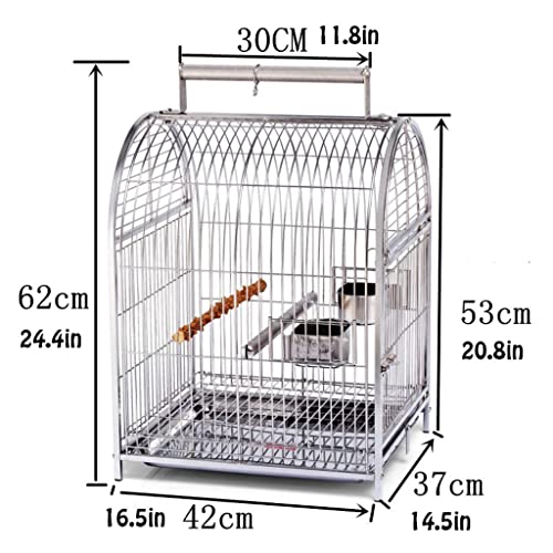 Large Stainless Steel Bird Cage Parrot Bird Cage Metal Travel Bird Cage Outdoor Breeding Bird Houses for Small Birds