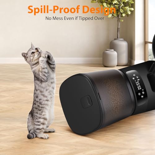 Automatic Cat Feeders for Two Cats (Black / Manual)