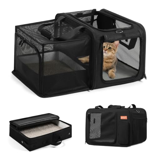 20x14x14 Expandable car cat Carrier (All black)
