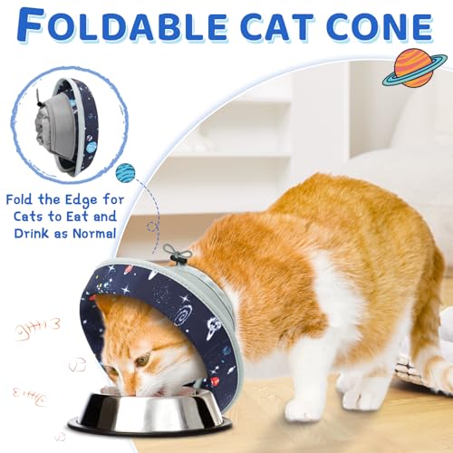 Cat Cone Collar Soft to Stop Licking (Grey / M)