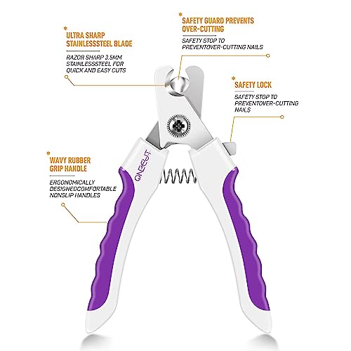 4.7" Small Dog & Cat Nail Clipper Stainless Steel Cat Claw Trimmers (Purple)