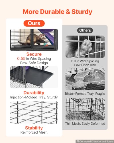 Metal Small Animal Cage 54.3" H 4 (24.0"L x 17.3"W x 54.3"H)