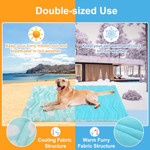 Cooling Mat for XLarge Dogs (Aqua Blue / 59.0"L x 40.0"W x 1.0"Th(XL))