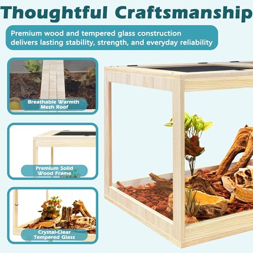 82 Gallon Bearded Dragon Tank (Oak / 82 Gallon (48x19.5x19.5 Inch))
