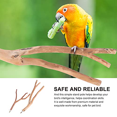 2 Pack Natural Wood Bird Perches for Cage