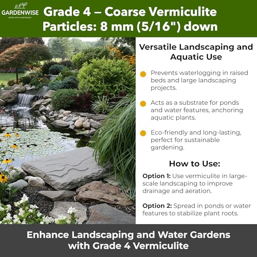 Organic Coarse Vermiculite for Indoor Gardening Plants and Mushrooms (Vermiculite Grade 4 - Coarse / 1 qt)