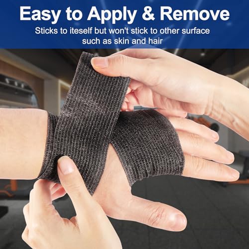 24 Rolls Self Adhesive Bandage Wrap (Black / 4 Inch)