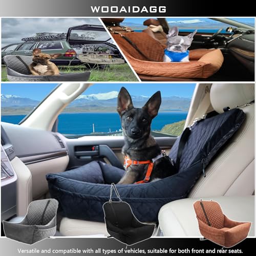 Dog Car Seat for Small Dogs Up to 25 lbs (Black)
