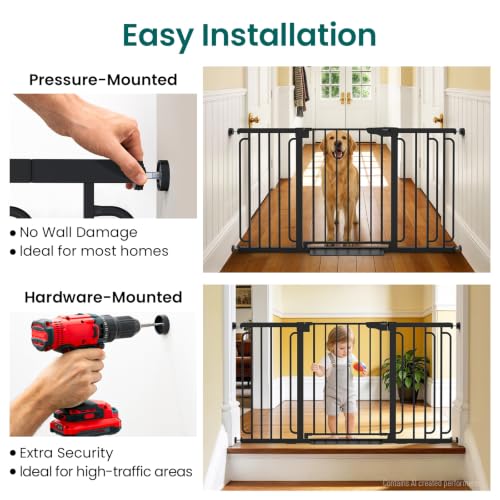 30.4 56.8" Extra Wide Baby Gate (Black / 30.4"-56.8" W x 30.5" H)