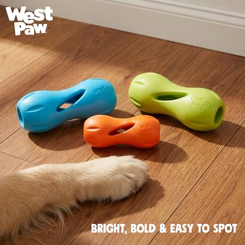 Qwizl Durable Zogoflex Dog Puzzle Toy for Mental Stimulation (Small / Tangerine)