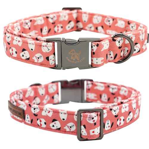 Pink Heart Print Dog Collar (Cute Dog / X-Small (Pack of 1))