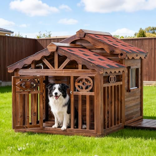 Extra Large Outdoor Dog House (Wood-Style4 / 8XL)
