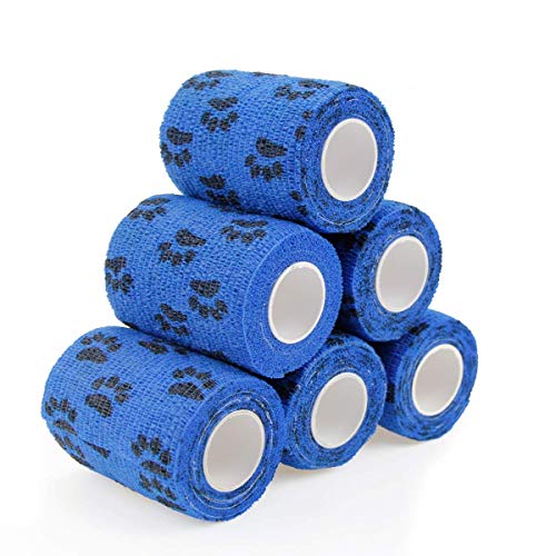 Vet Wrap Cohesive Bandages Bulk Self Adhesive Bandage Wrap Self Adherent Wrap Non (3 Inch Blue Claw)