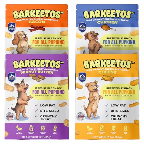 Barkeetos Crunchy Cheesy Dog Snacks (3 Ounce (Pack of 4))