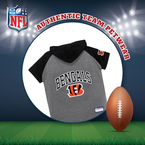 NFL Cincinnati Bengals Hoodie for Dogs & Cats. NFL Football Licensed Dog Hoody Tee Shirt (Medium / Cincinnati Bengals)