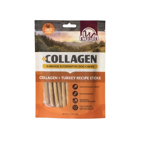 Turkey Collagen Sticks for Dogs 25 Pack (5.7 Ounce (Pack of 25))