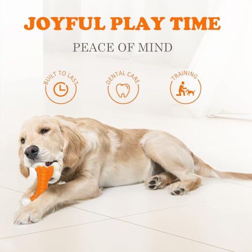 10 Pack Dog Chew Toys (10PC-Peanut Butter-Orange)