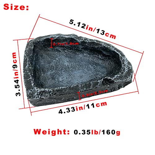 Reptile Water Dish Food Bowl (2 Pack Corner Bowls)