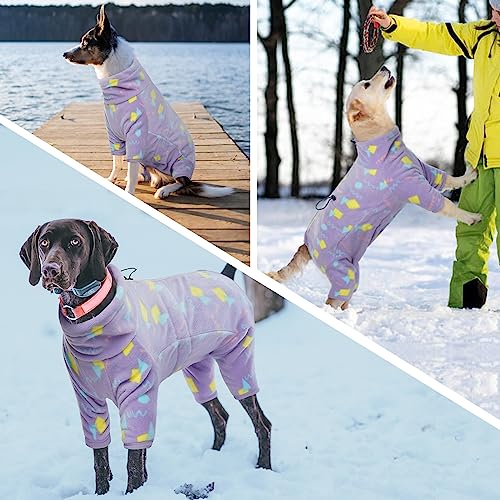 Dog Fleece Coat (L / Purple-geometry)