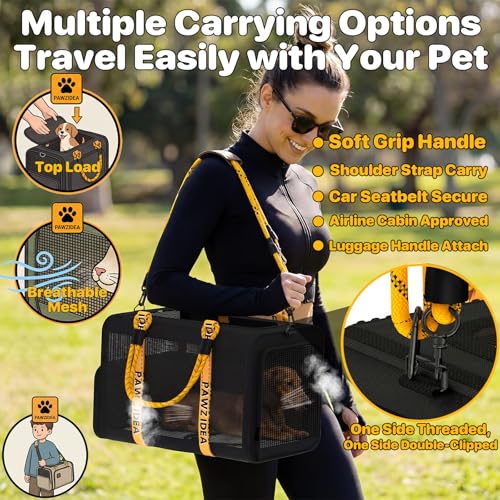 Expandable Pet Carrier for Small Cats & Dogs (18.0"L x 11.0"W x 11.0"H / Black Warrior)