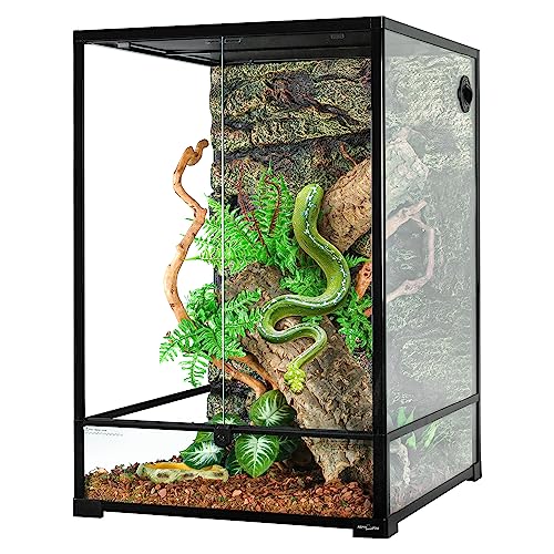 REPTIZOO 90 Gallon Reptile Terrarium 24" x 24" x 36" Large Glass Reptile Tank (24" x 24" x 36")
