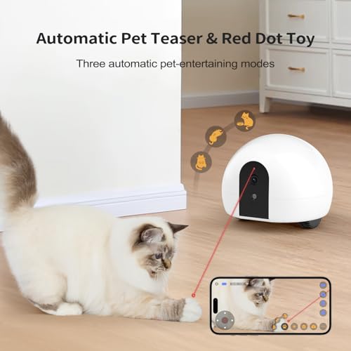 Pet Camera Robot with Treat Dispenser & Laser (White)
