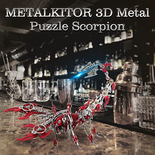 Scorpion 3D Metal Puzzles Kits for Adults Teens (Red)