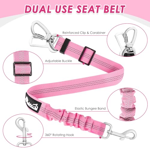 Dog Car Harness Seat Belt (Small / A-Pink)