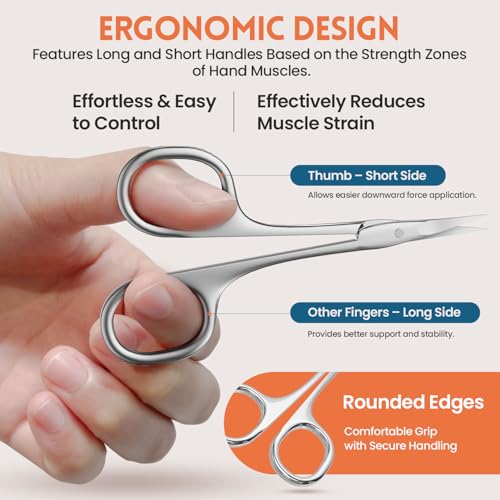 Left Handed Cuticle Scissors Surgical Grade Stainless Steel (Left Handed)