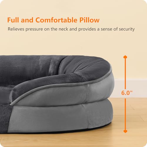 Orthopedic Waterproof Large Dog Bed Sofa (Dark Grey / Large(38 x 28.5 x 6 inch))