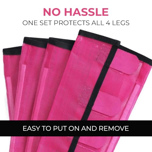 Mesh Horse Fly Boots Set of 4 (Pink)