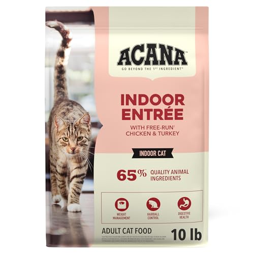 Dry Cat Food for Indoor Cats Indoor Entrée Chicken Turkey 10lb Bag (10 Pound (Pack of 1))