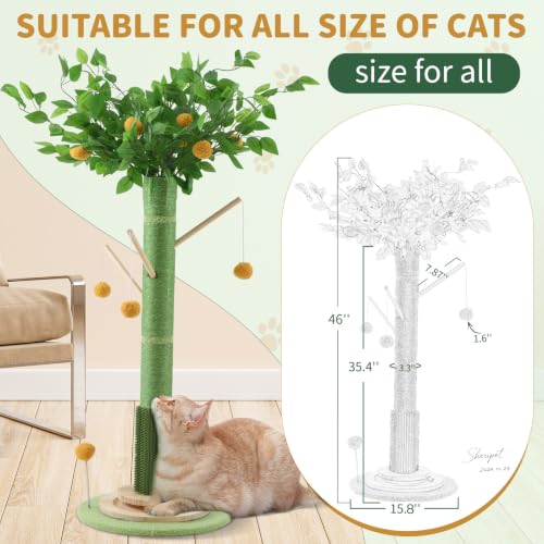 46" Tall Cat Scratching Post (Green(46" Tall))