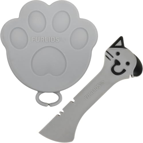 FURLIDS Grey Cat Dog Food Can Lid (Grey)