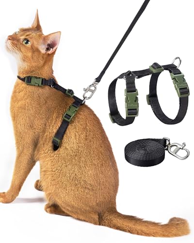 Adjustable Cat Harness and Leash Set Escape Proof (Black)