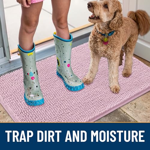 Dog Door Mat for Muddy Paws 44x32 (Dusty Rose / 44"X32")